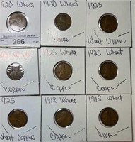 (9) Lincoln Wheat Cents