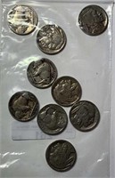 (9) 1937-PD Buffalo Nickels