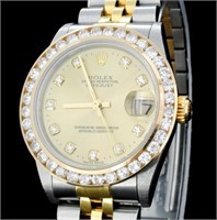 Diamond Rolex YG/SS DateJust Watch (31MM) 2.50ct