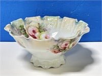Pretty Floral Footed Silesia Bowl