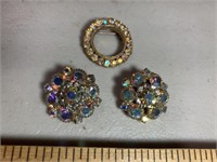 Vintage AJC pin and earrings