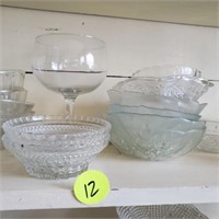 ASSORTED GLASS BOWLS