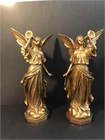 Pair of large gold angels
