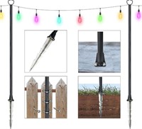 IZOKIN-  2pck Outdoor String Light Poles