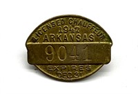 1947 Arkansas Licensed Chauffeur Pin Badge 1.25”