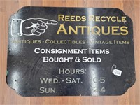 391/2"x28" wooden consignment antiques sign