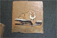 A Handpainted Lion Tile