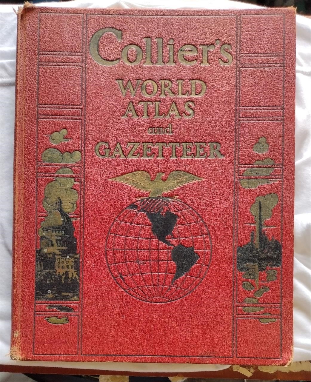 1937 Colliers World Atlas & Gazetteer 50 States +