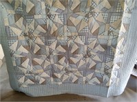 Blue and White with Doilies Quilt