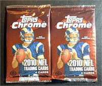 (2) Sealed 2010 Topps Chrome Football Card Packs