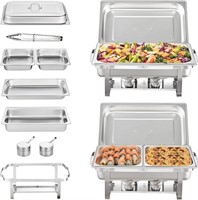 VEVOR Chafing Dish Buffet Set, 8 Qt 2 Pack, Stainl