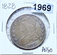 1828 Capped Bust Half Dollar ABOUT UNC