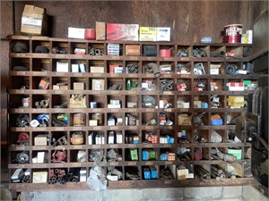 Large assortment of parts, shop supplies,