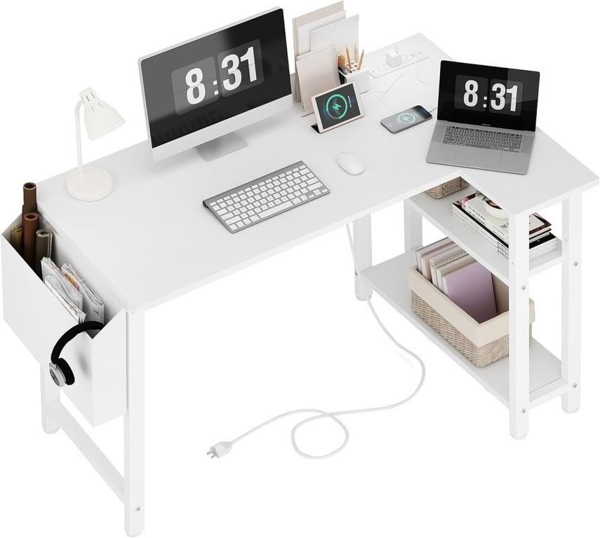 Lufeiya White L Shaped Computer Desk  39.4