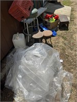 Stools, Bench, Milk Crate, Shop light Tarps