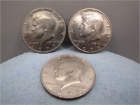 Lot of 3 Kennedy Half Dollars - 1977,1978, & 1979