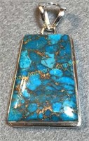 Large Sterling & Turquoise Pendant