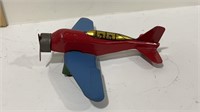 Rare Vintage pressed steel metal airplane toy-