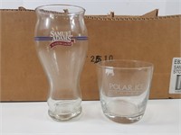 Box of Beer Glasses (x11) and One Polar Ice Glass