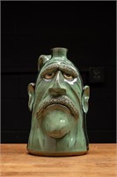 Mustached Glazeware Face Jug by Dal Burtchaell