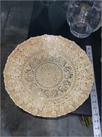 large decorative glass dish bowl 15" in diameter