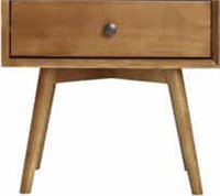 Mid Century 1 Drawer Solid Wood Nightstand