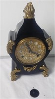 Vintage iron and aluminum mantel clock