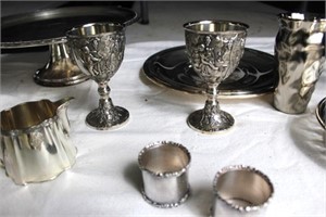 Silver platers, tumblers, napkin holders, etc