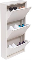 Mabel 3 -Drawer Shoe Cabinet  White  3-Tier