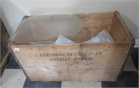 Armstrong England wood crate with (25) 14" x 20"