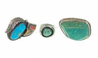 (3) Navajo Silver Rings Sizes (9.75-11)