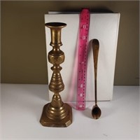 Brass candlestick and snuffer
