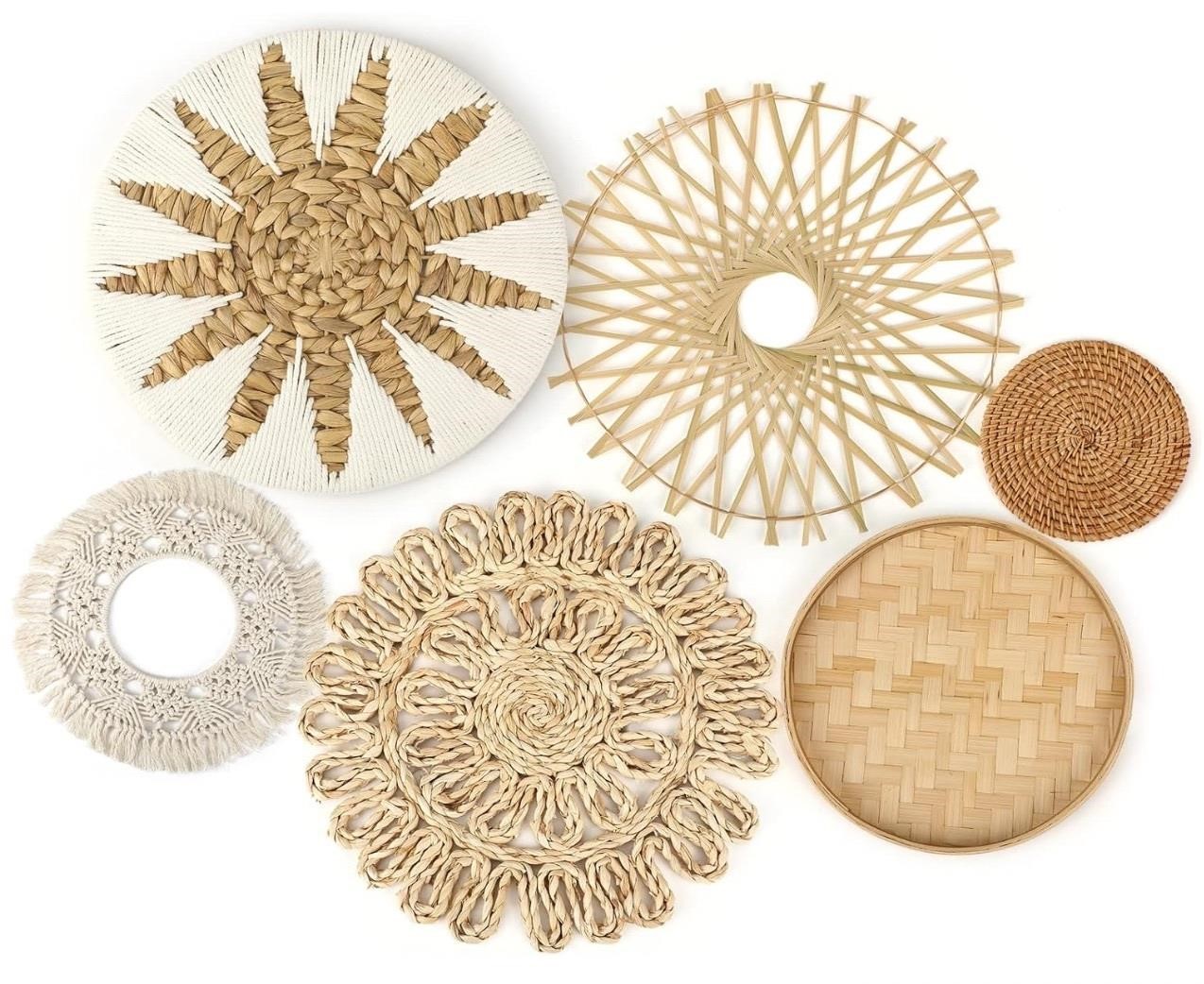 Unittype Set of 6 Boho Basket Wall Decor $35