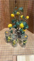 Decor, lemon, tree, and lemon glasses