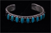 HB Sterling Silver & Turquoise Cuff Bracelet