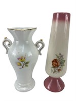 Vintage Floral cabinet Vases