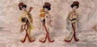 3 Piece lot Vintage Asian Porcelain Geisha Girls