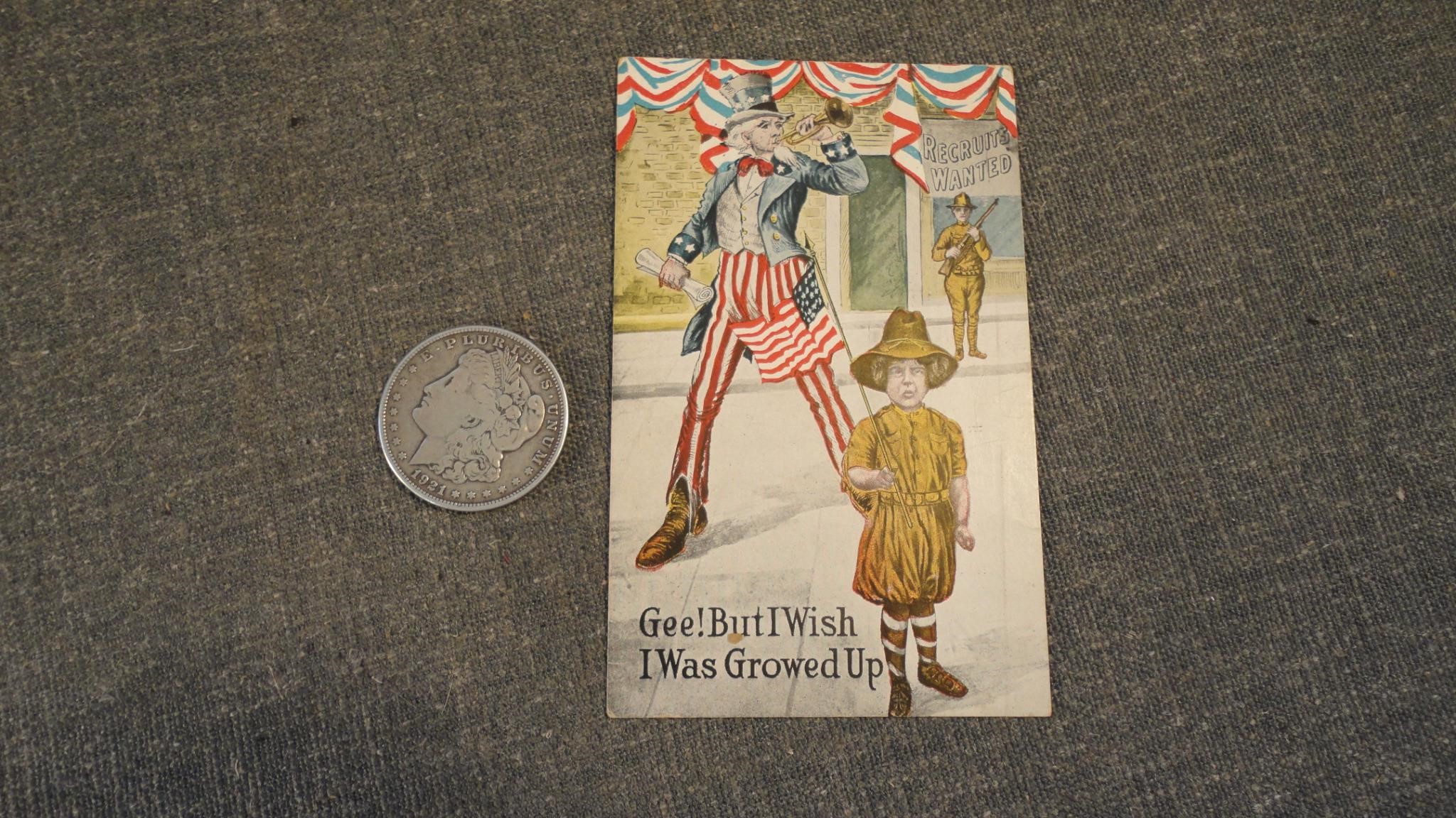 Antique WW1 Uncle Sam Recruiting Postcard