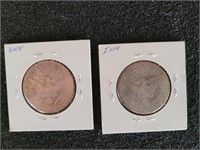 1898 and 1900 Barber Half Dollars