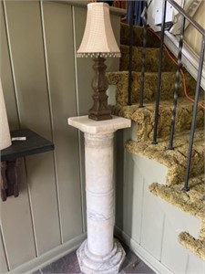 Marble Plant Stand & Lamp