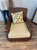 LaCor Elizabeth Rattan & Wood Lounge Chair
