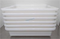 NEW FREEZER SAFE WHITE STORAGE BUS BIN 5" DEEP