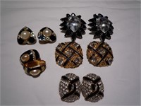 5 pr Vintage clip earrings