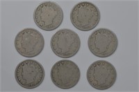 8 - 1912-D Liberty Head V Nickels