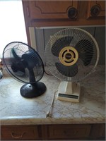Two oscillating fans