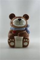 Cookie Jar - Teddy Bear Blue Scarf