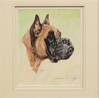 Diana Thorne Boxer Dog Portrait Watercolor