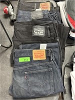 LOT OF 4 LEVIS JEANS SZ 34 / 38