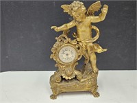 Antique Metal  Cherb Clock Marked 1890 - 1891 10"