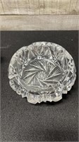 Heavy Pinwheel Crystal Ashtray 6" Diameter